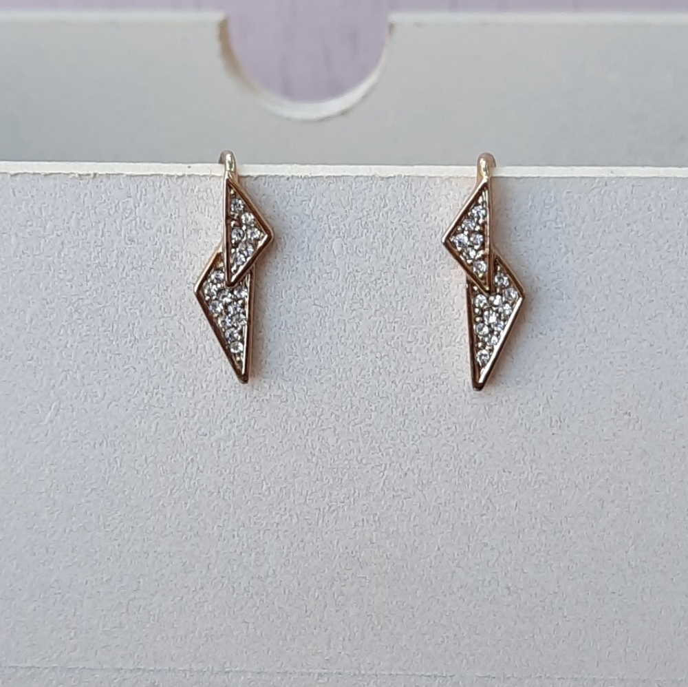 Rebecca Minkoff Gold Lighting Bolt Slider Earrings